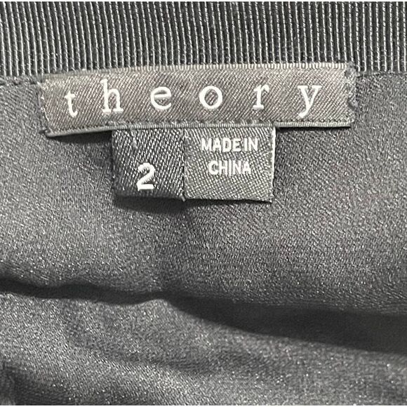 Theory Silk Mini Sequin‎ Skirt Black Silver Size 2 - Picture 2 of 15